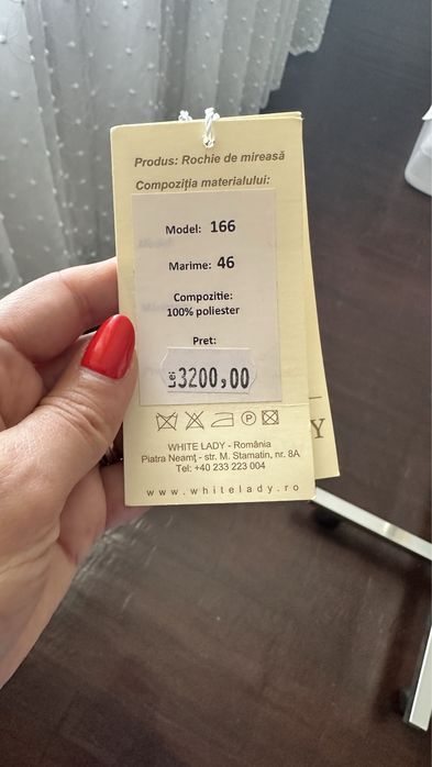 Rochie mireasa White Lady marimea M(46 marime romaneasca)
