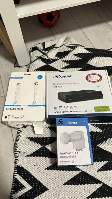 Receiver Satelit Nou + Cablu si LNB