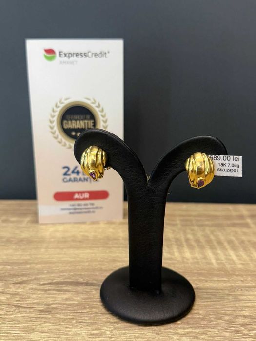(AG51) Cercei aur 18K 7.06g b658.2 - Garantie 2 ani!