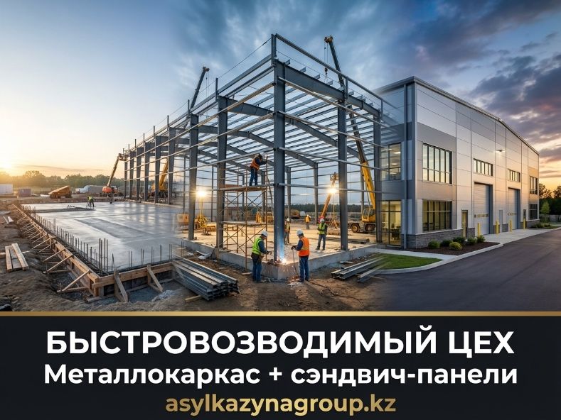 Быстровозводимый цех | Металлокаркас + сэндвич-панели | Под ключ