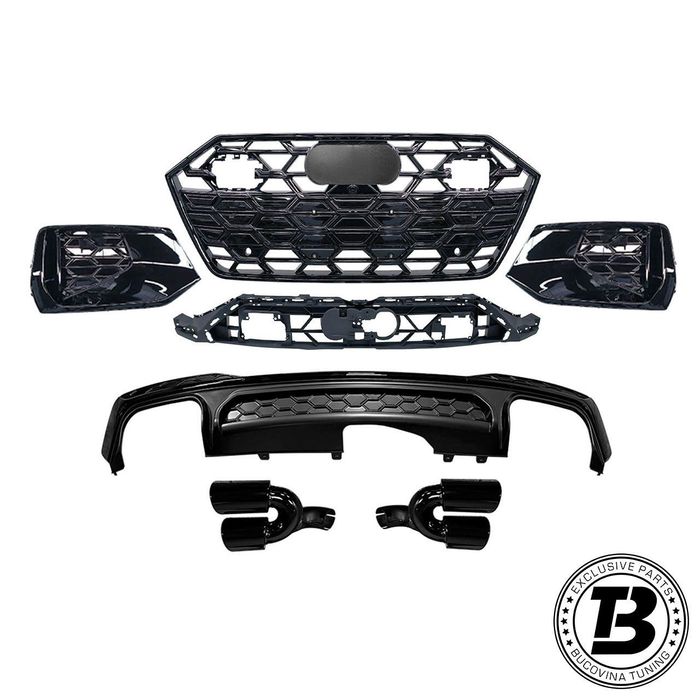 Set Grile si Difuzor compatibila cu Audi A7 C8 RS7 Design