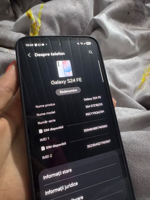 Samsung s24 fe 256 gb cu garanție