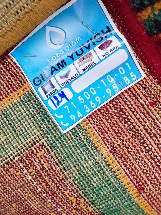 Gilam yuvish TOZA OLAM korxonasi