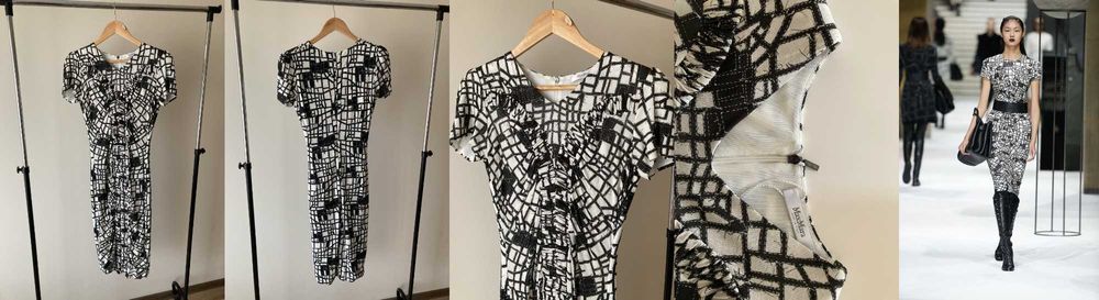 Rochie Max Mara, mărimea 42 IT, negru cu alb (nouă)