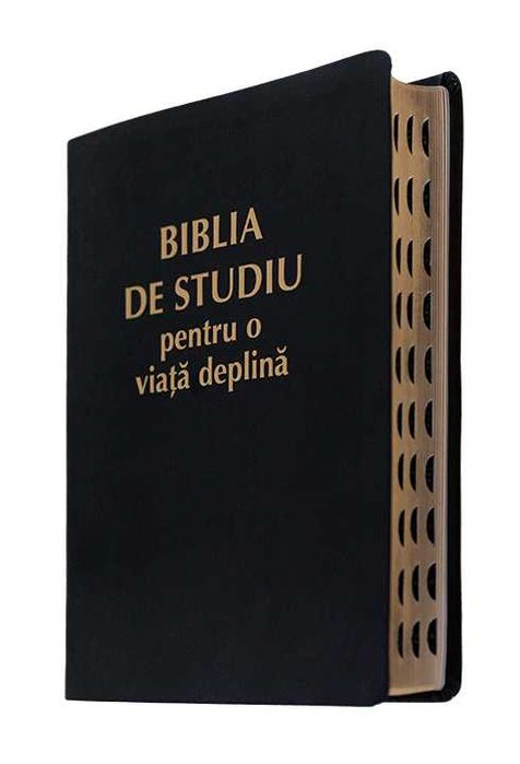 Biblia de studiu pentru o viata deplina cu coperta neagra fara fermoar