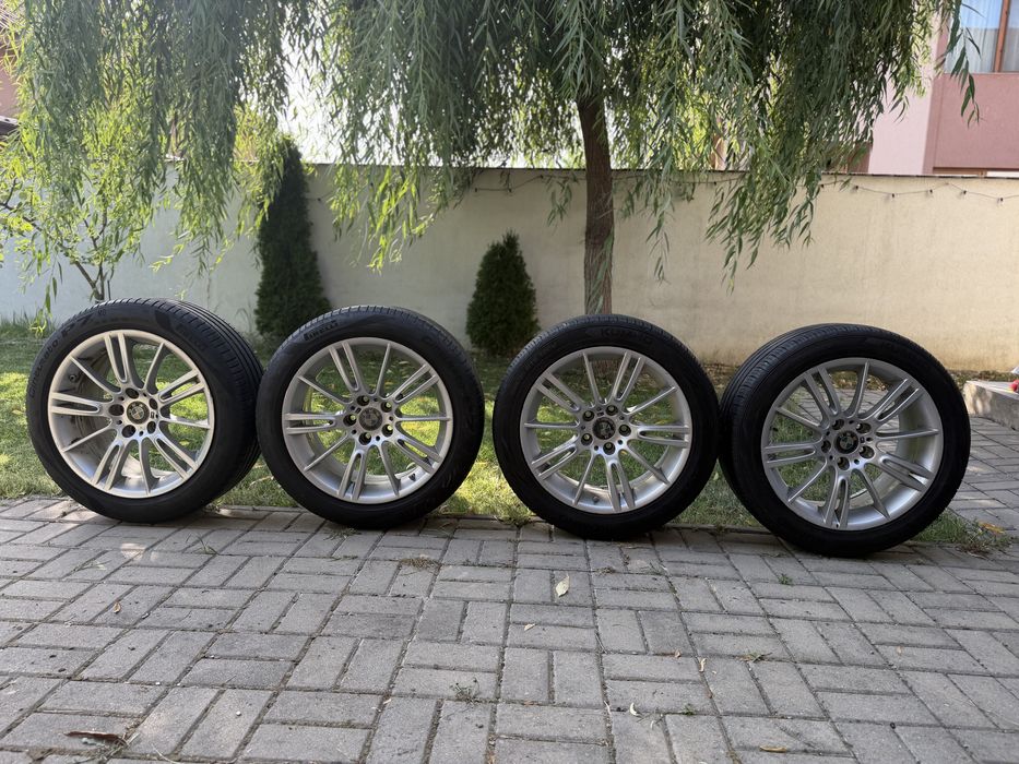 Jante BMW + Cauciucuri vara 245/45/18 M originale ET 37 5x120 in 2 latimi