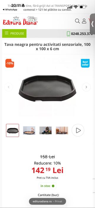 Tava neagra pentru activitati senzoriale
