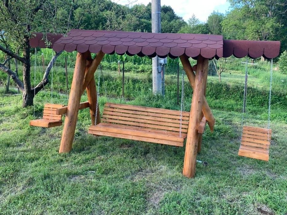 Balansoar rustic din lemn masiv / leagan