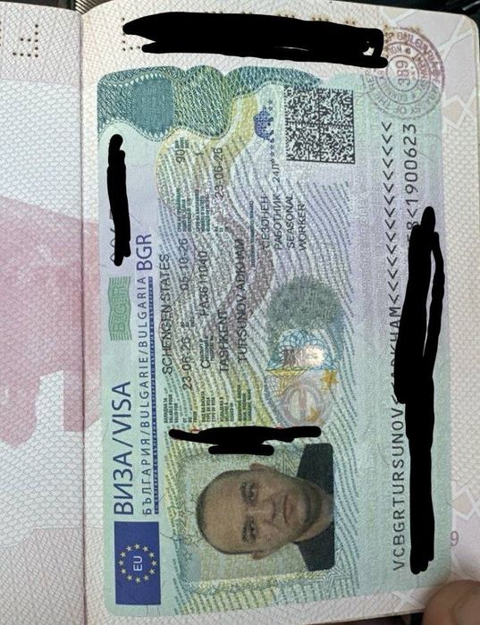 На европу с виза на работу