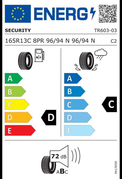 SECURITY 165 R13C 96N (710kg/anvelopa) 8PR Anvelope remorca M+S