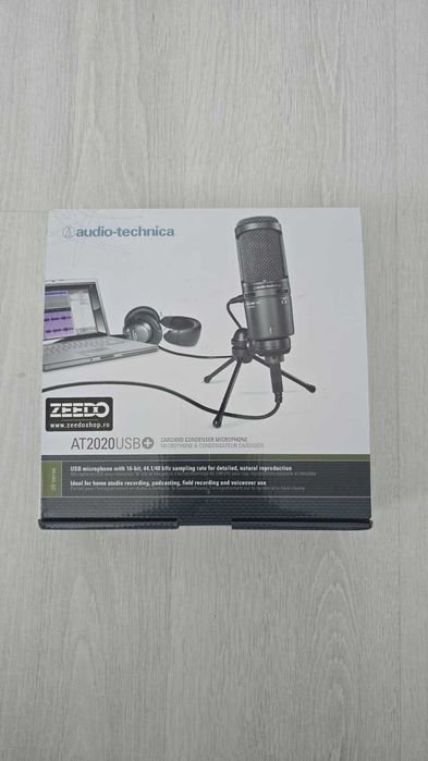 Microfon Audio-Technica AT2020USB+ + braț AT 512-BBA set complet streaming/podcast