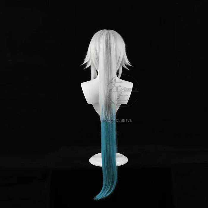 Аниме косплей бяла перука с подвижна опашка Star Rail Feixiao