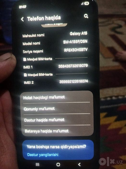 Samsung A15 idial telifon