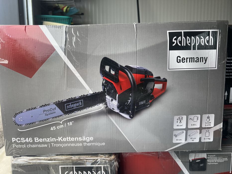 Бензинов верижен трион/Резачка за дърва- нов Scheppach PCS46 2.4 кс