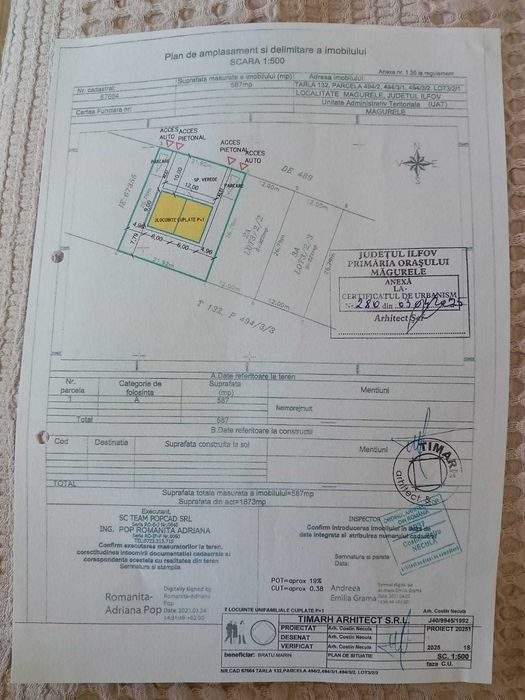 Vand teren 600mp toate utilitatile in fata