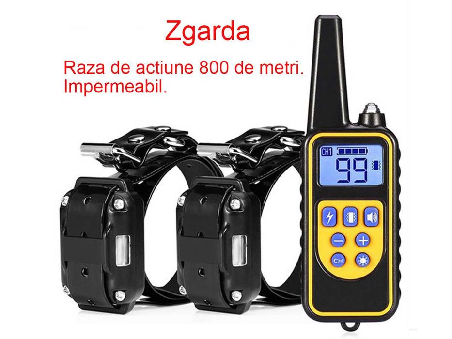 Zgarda electronica de dresaj de caini cu o raza de actiune de 800m