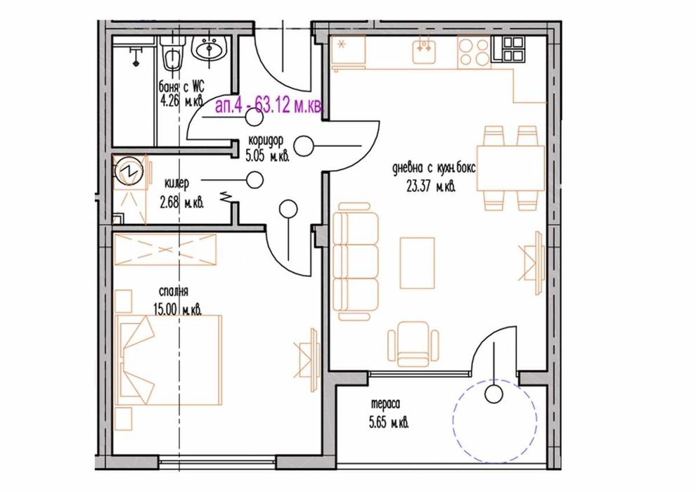 Продава се Двустаен апартамент в Варна, м-т Траката - 69 кв.м за 2058 €/кв.м - Снимка #4