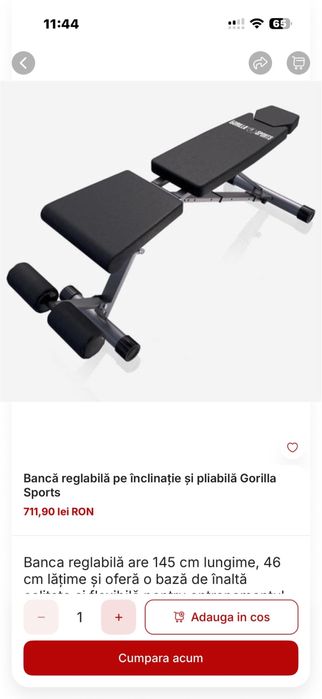 Banca reglabila noua Germany inclinat, declinat, drept noua in cutie, pret 500 lei