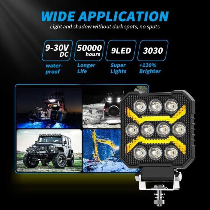 Диоден халоген LED с бяла светлина и жълт габарит 12/24V T774