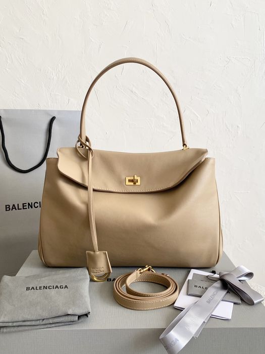 Geanta Balenciaga Rodeo 35cm, milk tea, Premium