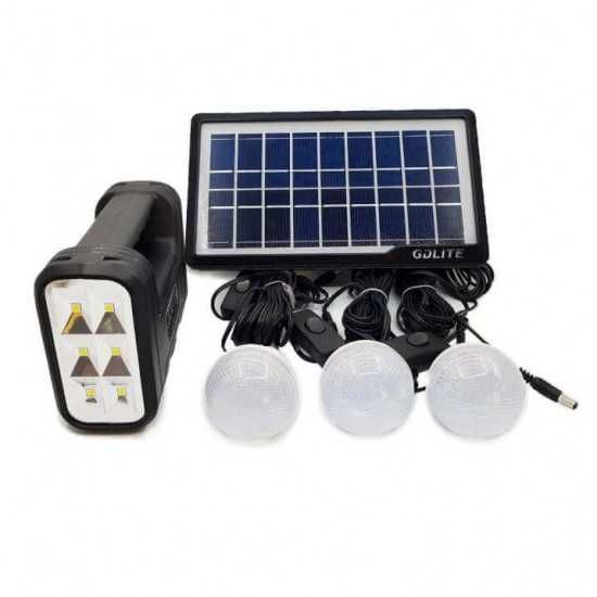 СОЛАРЕН КОМПЛЕКТ GDLITE GD-8007 с 3 лампи + слънчев панел с акумулатор
