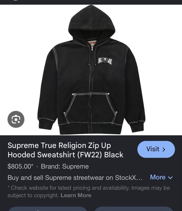 TRUE religion zip HOODIE