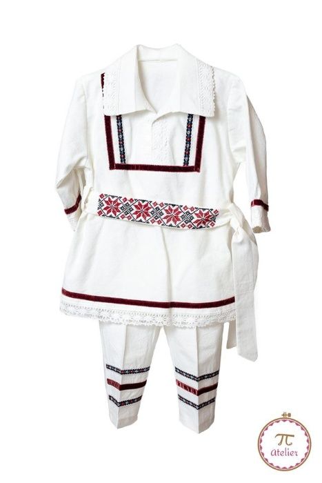 Costum petru baieti  6 -9 luni cu motive traditionale