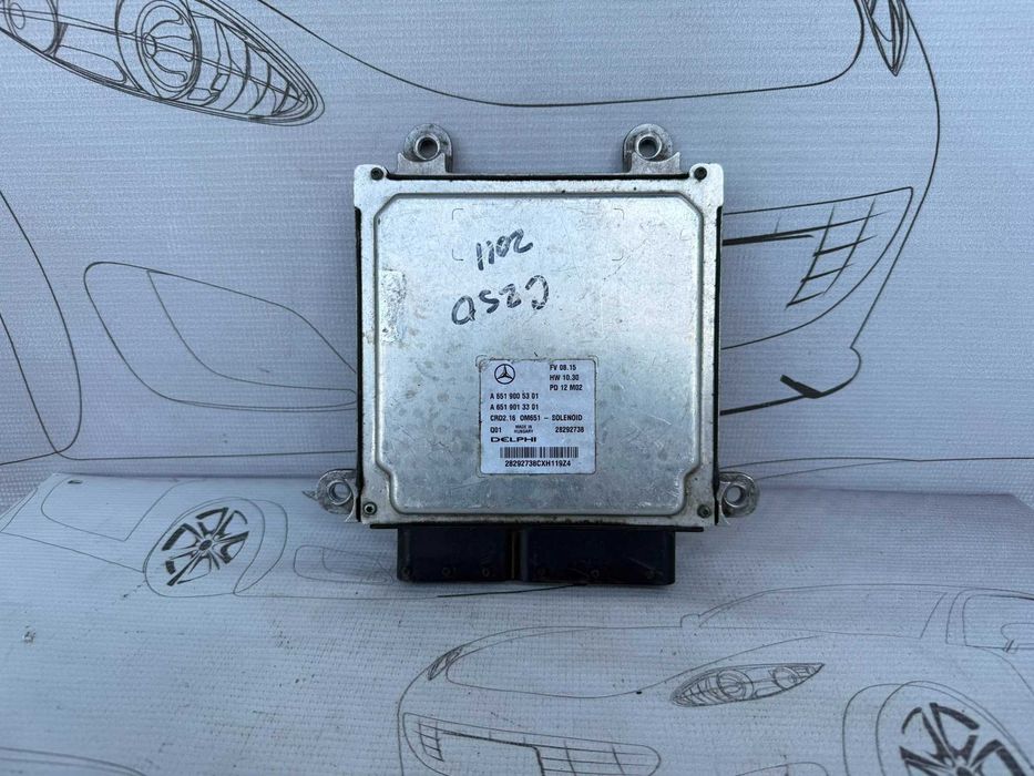 Calculator Motor ECU Delphi CRD2.16 OM651 Mercedes-Benz C W204 2.1 Diesel A6519005301 / A6519013301 2011 / [2007-2014] / (5B2)