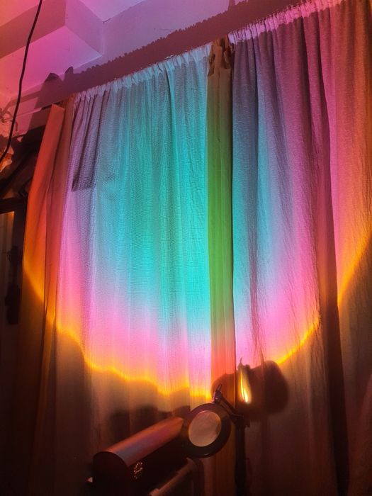 Специална Лампа за Фон Декор Sunset Lamp 360 Rainbow Залез USB Планета