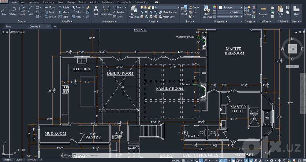 Замер помещений квартир офисов Выполнение чертежей Autocad AvtoCAD DWG