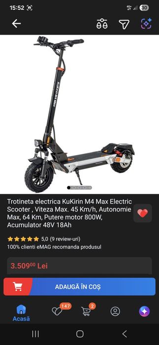 Trotineta electrica Kukirin m4 max aproape nou