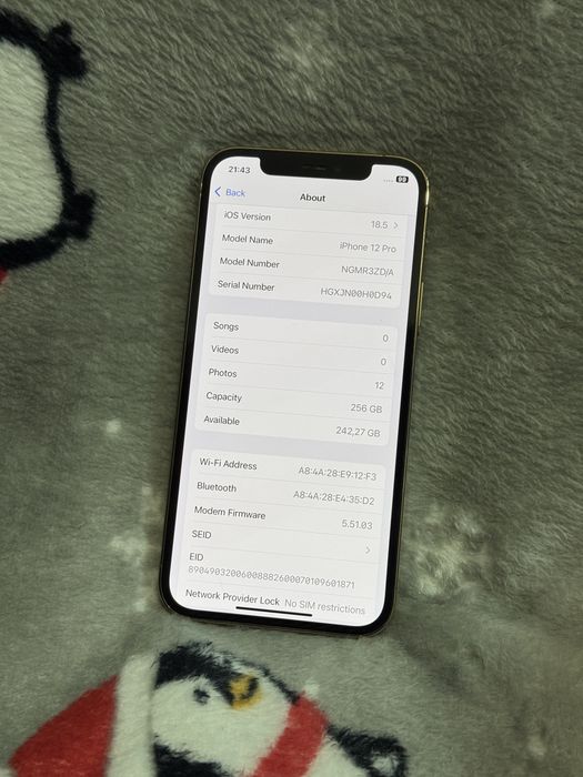 iPhone 12 Pro Gold, 256Gb, Neverlock! Stare perfecta!