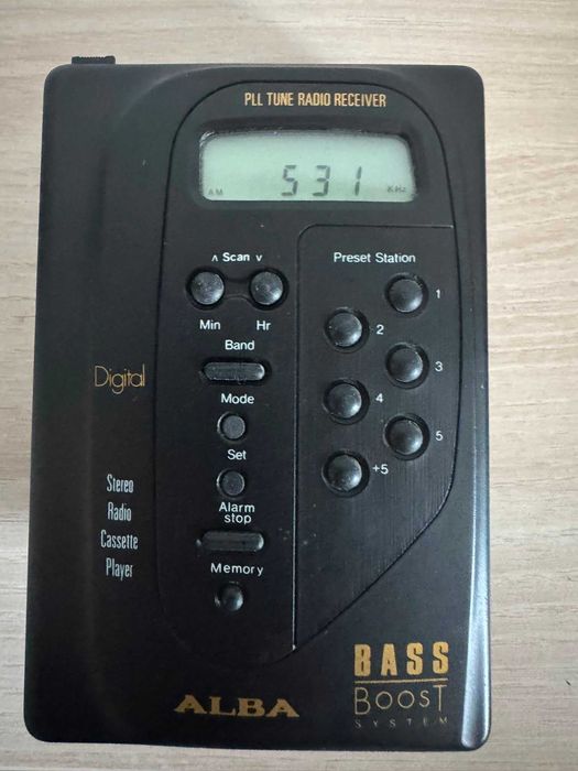 Walkman Vintage ALBA CP95 Funcțional — Radio FM/AM, Casetofon, Cutie, Căști, Manual