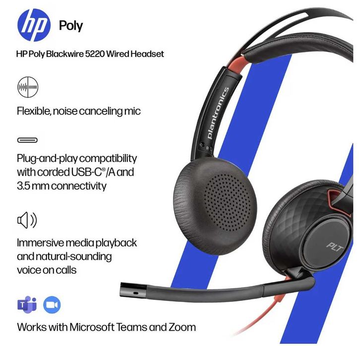 Наушники HP Poly Blackwire 5200 USB / Type-C
