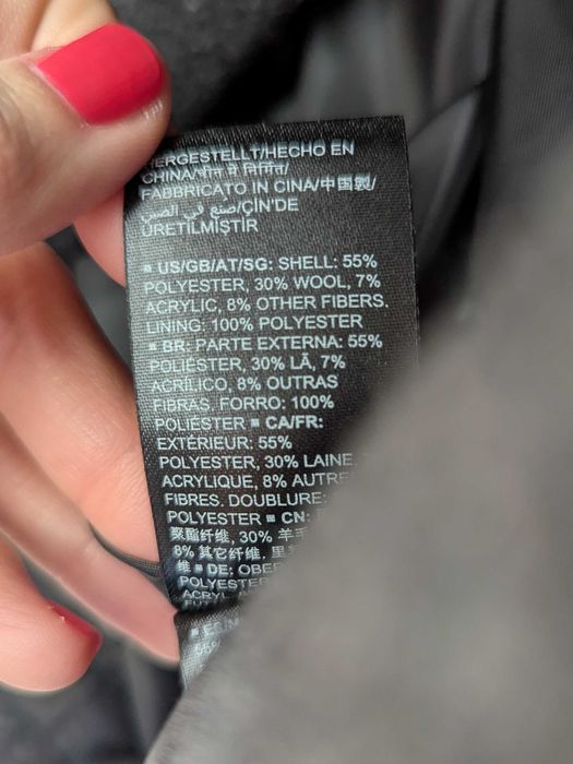 Palton lână 30% nou