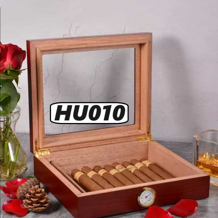 Хумидор от кедрово дърво за пури и пурети махагон светло кафяв,череша
