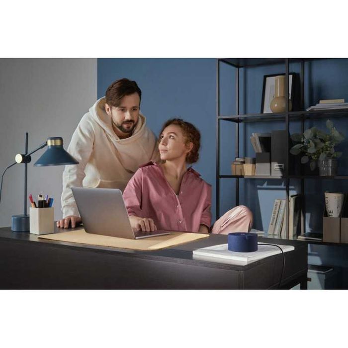 Умная колонка Яндекс Станция Мини с часами с Алисой, 10Вт (синий)