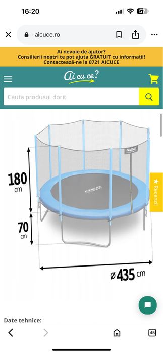 trambulina diametru 435