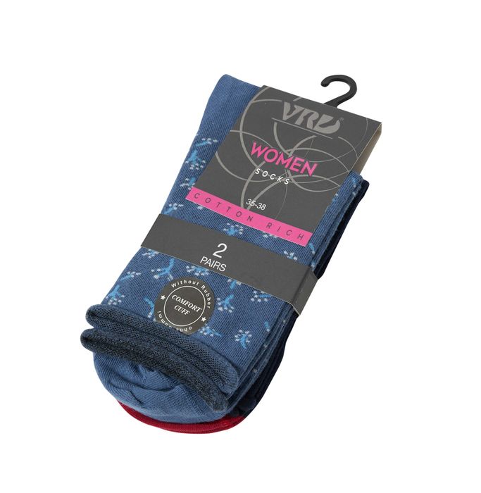 Органични дамски 2 чифта чорапи с малки цветя, безшевни, удобни