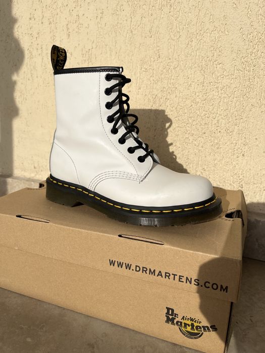 Ghete Dr Martens 1460 white smooth