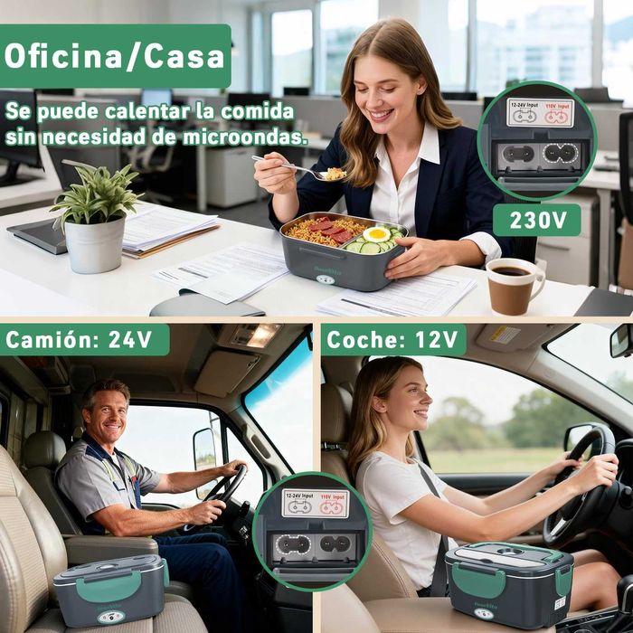 Електрическа кутия за обяд Dosevita, 80W, затопляща храна, 12 V/24 V/220 V