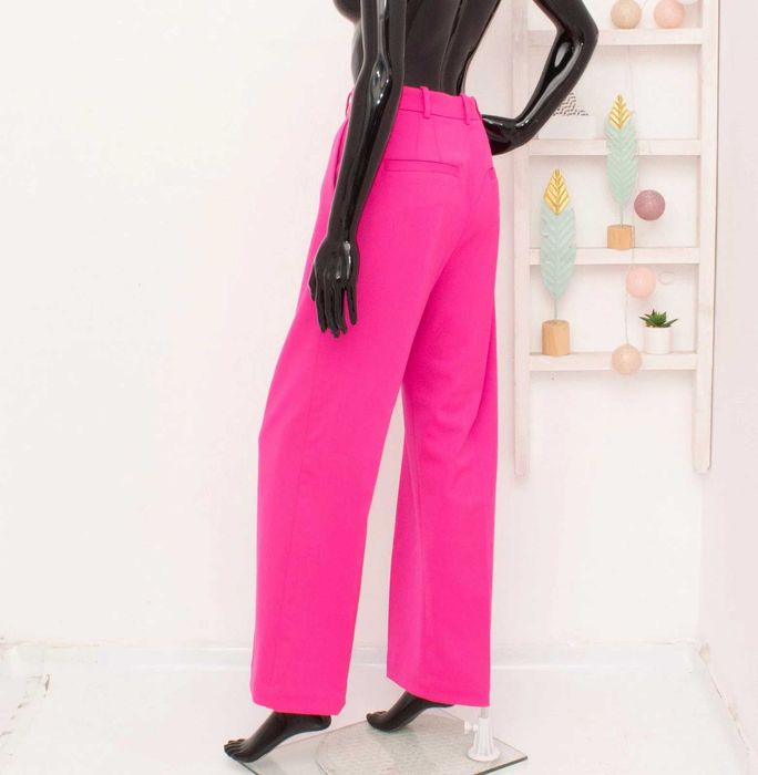 & Other Stories оригинален дамски панталон цикламен вълнен широк 40