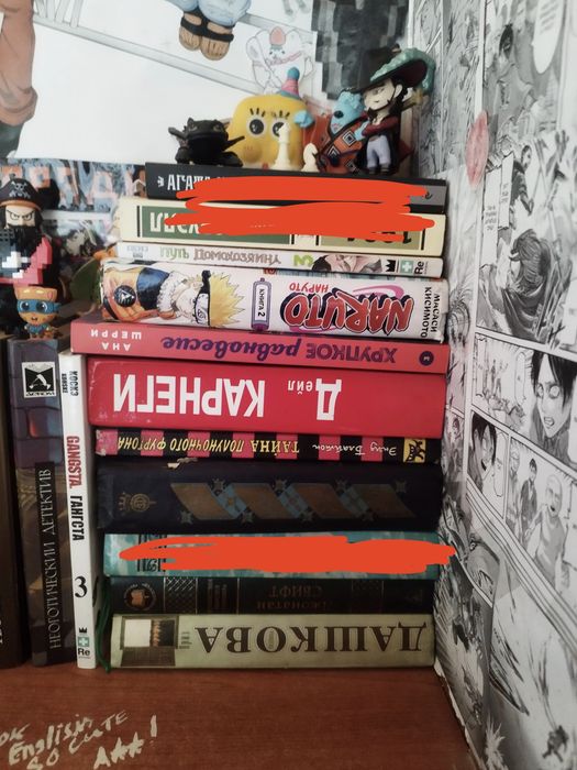 Книги, в основном детектив и манга