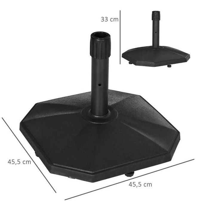 Стойка за чадър Outsunny, 18 кг, циментов пълнеж,  45,5 x 45,5 x 33 см
