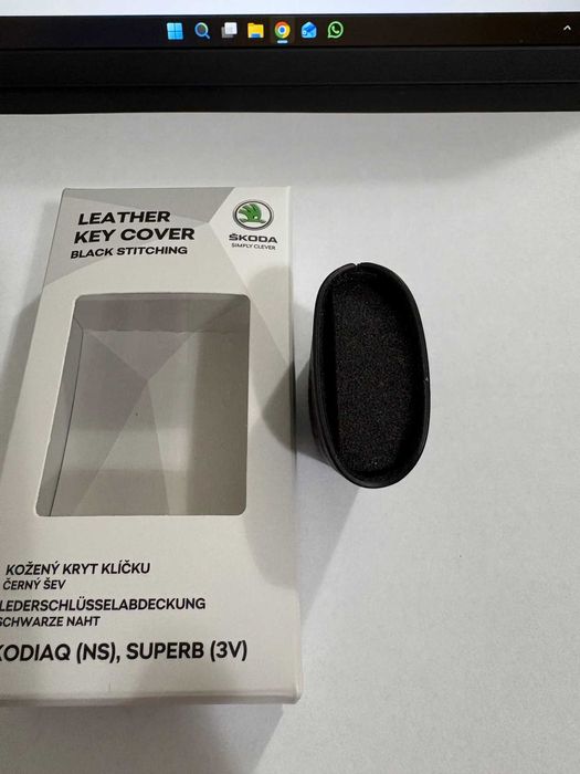 Husa originala noua din piele protectie cheie keyless Skoda