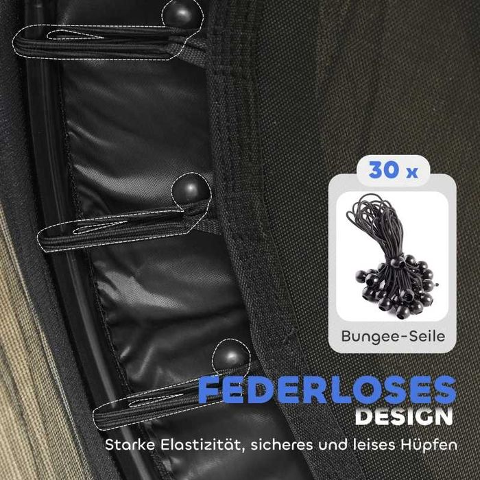 Детски батут HOMCOM, Ø140 см, с предпазна мрежа, товароносимост до 50 кг