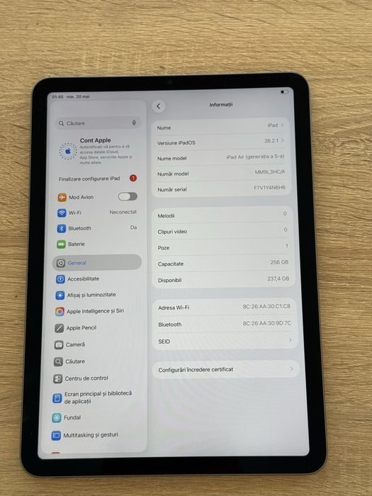 ipad air 5 (generatia 5) 256 Gb ca NOU