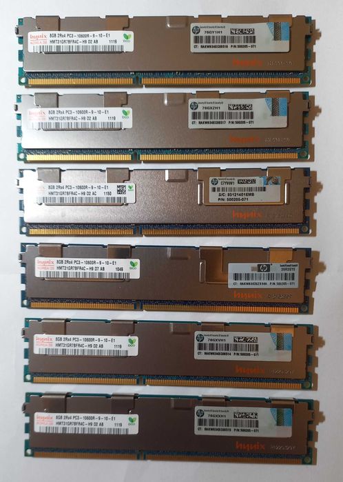 Lot 8 x 8GB DDR3 PC3-10600R + 12 x 2GB DDR3 ECC REG server workstation
