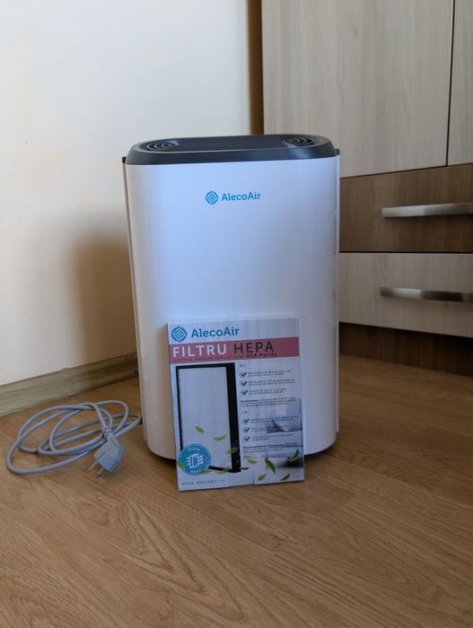 Dezumidificator si purificator cu consum redus de energie AlecoAir D14 PURIFY, 12 l /24h, WiFi, HEPA, Ionizare, Uscare Rufe + BONUS: FILTRU DE SCHIMB
