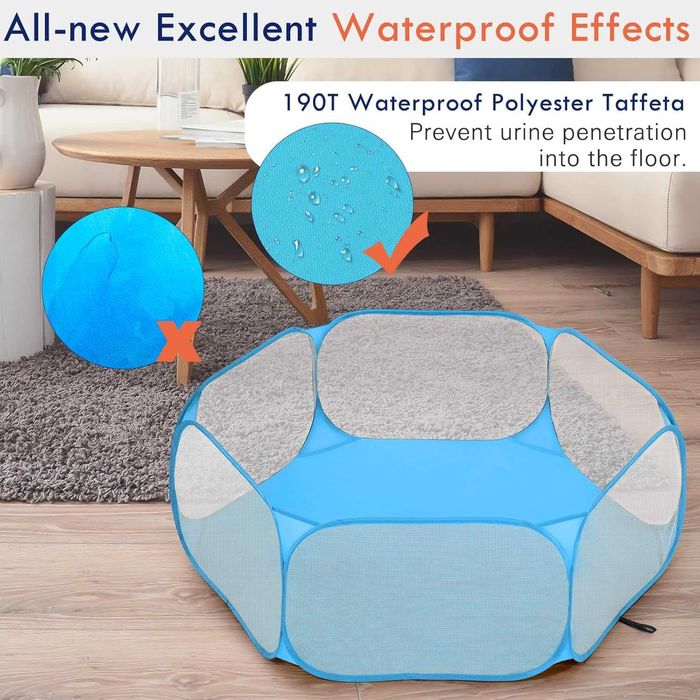 Pawaboo Преносима кошара за малки домашни любимци, класическо синьо